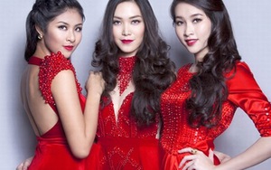 Ba Hoa hậu Việt Nam đọ dáng bên váy đỏ quyến rũ