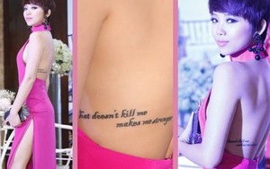 Dòng chữ ẩn ý xăm trên eo Tóc Tiên