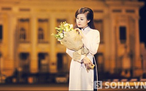 Bà Tưng mặc áo dài