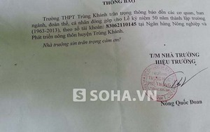 Văn bản "lạ" vẫn được hiệu trưởng kí tên, đóng dấu