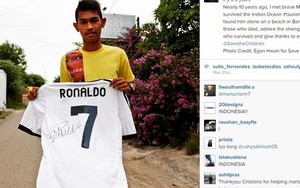 Chia sẻ của Ronaldo về cậu bé thoát sóng thần làm lay động trái tim
