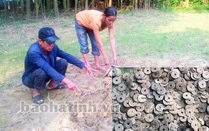 Phát hiện lượng lớn tiền cổ trong vườn một nhà dân