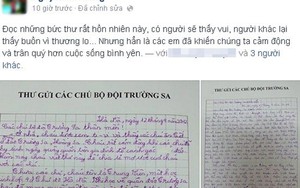 Nghẹn lời khi đọc thư học sinh lớp 4 gửi chú bộ đội ở Trường Sa