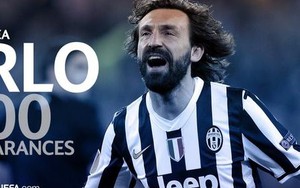 "Dị nhân" Pirlo lập siêu phẩm đá phạt trong trận đấu thứ 100