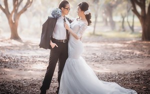 Bộ ảnh cưới lạ của cặp sinh đôi nữ