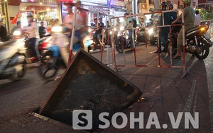 Kỳ lạ hố ga tự động phát nổ rồi bật tung nắp