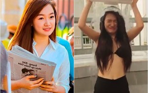 Hot girl bán báo cởi áo, thử thách "dội nước đá lên đầu"