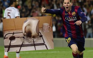Messi làm hỏng... ấm nước của người hâm mộ