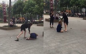 Vợ đánh tình nhân của chồng dữ dội trên phố
