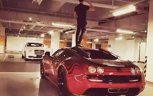 Thanh niên trèo lên đầu siêu xe triệu đô Bugatti gây bức xúc