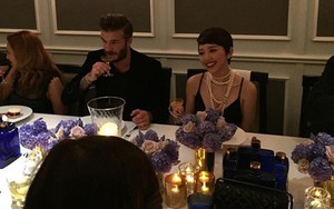 Tóc Tiên ngồi ăn cạnh David Beckham