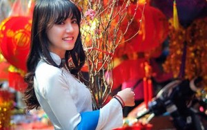 Thiếu nữ Hà Thành đẹp dịu dàng xuống phố đón xuân