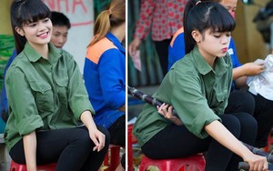 Cô nàng bán mía Hải Dương làm mê mẩn dân mạng