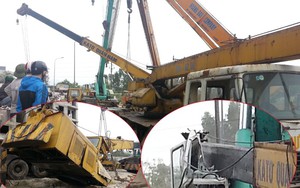 Tài xế đạp cửa thoát chết trong gang tấc khi cần cẩu đứt cáp