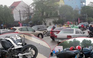 Ô tô "điên" đâm liên tiếp 3 xe máy rồi bỏ chạy