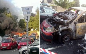 Xe ô tô bất ngờ nổ lớn: Hai vợ chồng thoát chết trong gang tấc