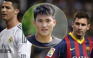 Công Vinh “lạ hoắc” sánh vai cùng Ronaldo, Messi