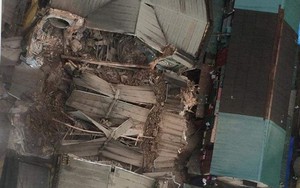 Hình ảnh khủng khiếp nhìn từ trên cao vụ sập biệt thự cổ ở Hà Nội
