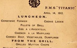 Tờ thực đơn bữa trưa cuối cùng trên tàu Titanic có giá 88.000 USD