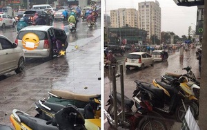 Hành động quá xấu hổ giữa phố Hà Nội ngày mưa