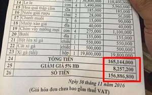 Sửng sốt với tờ hóa đơn bữa ăn của 17 dân chơi "đốt" 156 triệu đồng