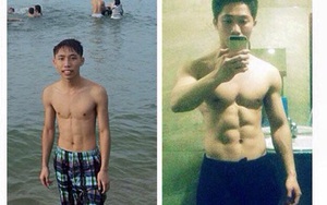 Chàng trai gầy nhom 'lột xác' với body 6 múi sau khi thất tình