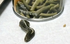 Kinh hoàng: Phát hiện đầu rắn trong hộp đậu que đóng hộp