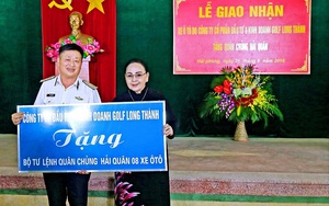 Công ty Cổ phần đầu tư và kinh doanh Golf Long Thành tặng 8 xe ô tô cho Quân chủng Hải quân