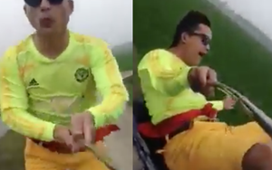 Trai Thanh Hoá chơi ngông: Lái xe bằng chân, quay clip "tự sướng"