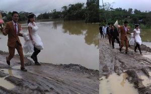 Rơi nước mắt với đám cưới cô dâu đi ủng lội bùn về nhà chồng