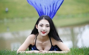 Nữ sinh hàng không hóa nàng tiên cá đẹp ngất ngây