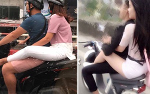 Hết hồn với kiểu ngồi bá đạo sau xe người yêu của thiếu nữ Việt