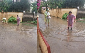 Hà Nội: Sau trận mưa lớn, người dân ra đường bắt cá