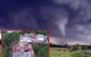 Lốc xoáy khổng lồ xuất hiện tại Trung Quốc, hàng trăm người mất nhà