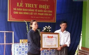 Được công nhận liệt sỹ sau 43 năm hy sinh trong chiến tranh