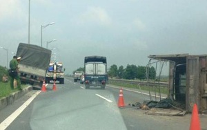 Xe tải đâm nhau trên đường cao tốc, 2 người thương vong