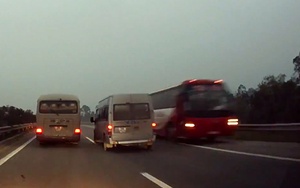Xe khách đi ngược chiều trên cao tốc Nội Bài – Lào Cai