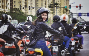Cô gái xinh đẹp nổi bật giữa 160 mô tô, diễu hành tưởng nhớ Trần Lập