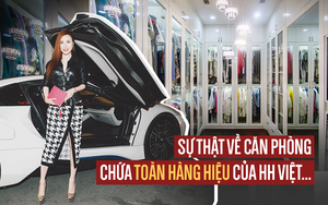 Cận cảnh căn phòng riêng chứa toàn hàng hiệu của Hoa hậu Hoàng Dung