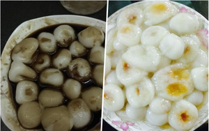 "Siêu phẩm" bánh trôi nát của các chị em trong ngày Tết Hàn thực