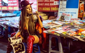 Hình ảnh cá tính và gợi cảm của nữ stylist trên phố Hà Nội