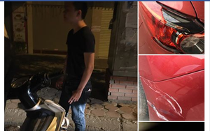 Thanh niên say rượu "quyết tâm" chờ chủ chiếc xe bị đâm để xin lỗi và đền tiền