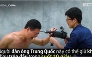 Võ sư Kung-fu dùng đầu thách thức khoan máy bê tông