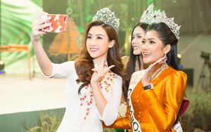 Hoa hậu Mỹ Linh tự tin đọ sắc, nổi bật bên Hoa hậu Lào và Campuchia