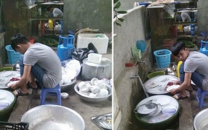 Đi ăn cỗ, chàng trai một mình rửa 6 mâm bát đĩa vì chị gái đau tay