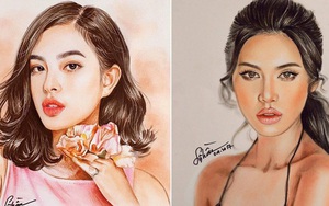 HLV và thí sinh The Face 2017 đẹp không chỗ chê trong loạt tranh của chàng trai Đồng Tháp