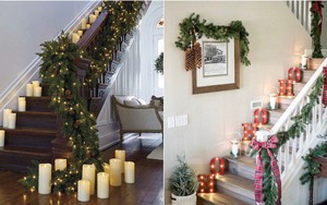 Ý tưởng trang trí cầu thang đơn giản mà lung linh để đón Giáng sinh đang tới gần