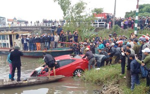 Trục vớt ô tô từ dưới sông lên, người đàn ông tử vong trong xe