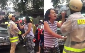 Người phụ nữ chạy xe sai làn rồi thóa mạ CSGT nói gì việc mình vi phạm?
