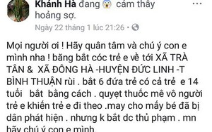 Dân Bình Thuận hoang mang vì thông tin 6 trẻ bị bắt cóc